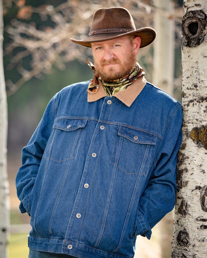 Men’s Denim Concealed Carry Jacket in Blue Denim