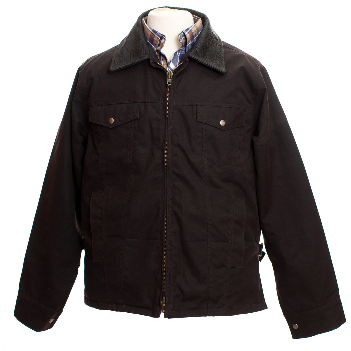 Men’s Oilskin Concealed Carry Jacket in Brown