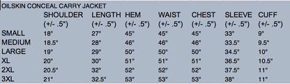 Men’s Oilskin Concealed Carry Jacket in Brown