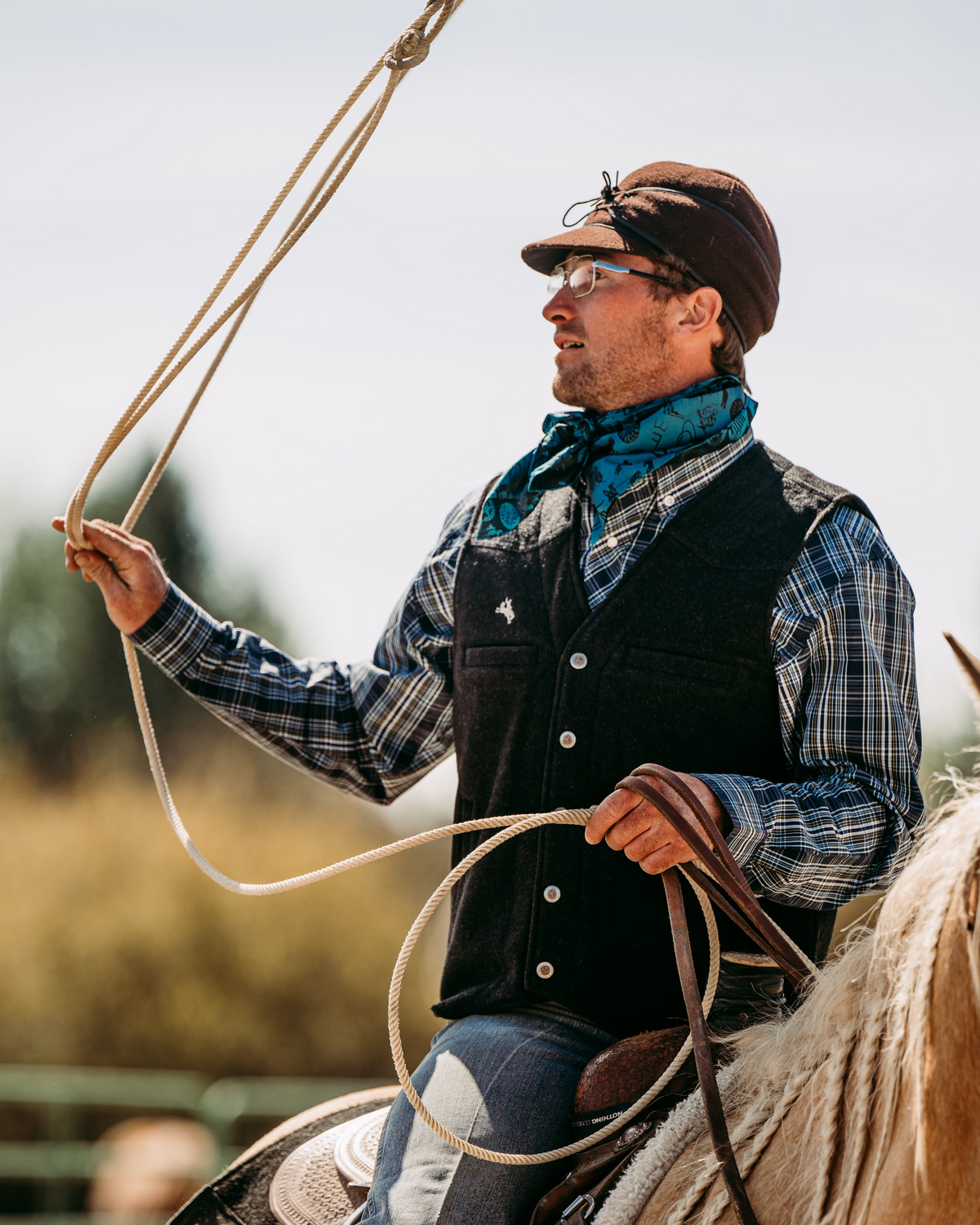 Cowboy Logo Baroque Wild Rag in Ash