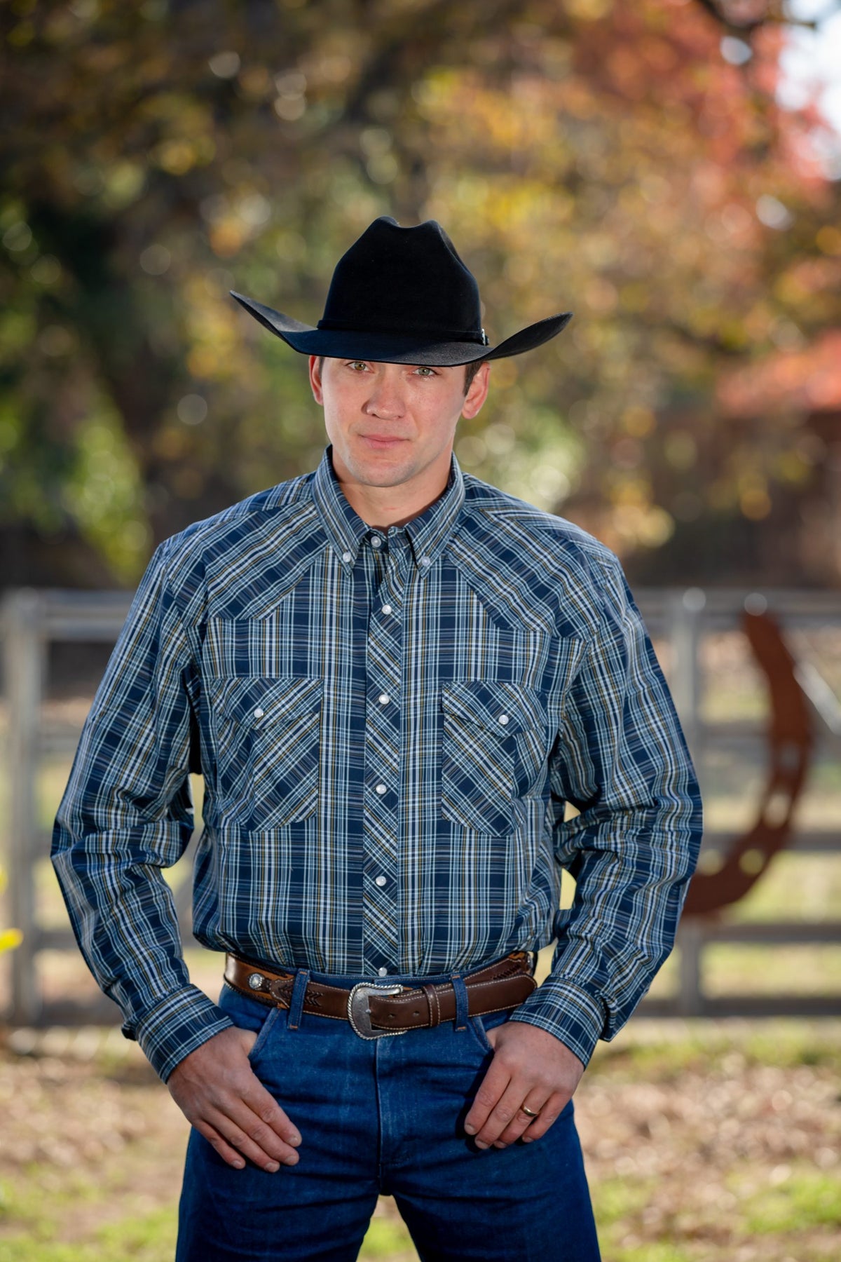 Western Print Long Sleeve Shirts in #1 Green/White