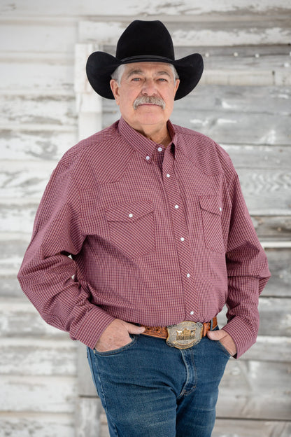 Western Print Long Sleeve Shirts in #1 Green/White