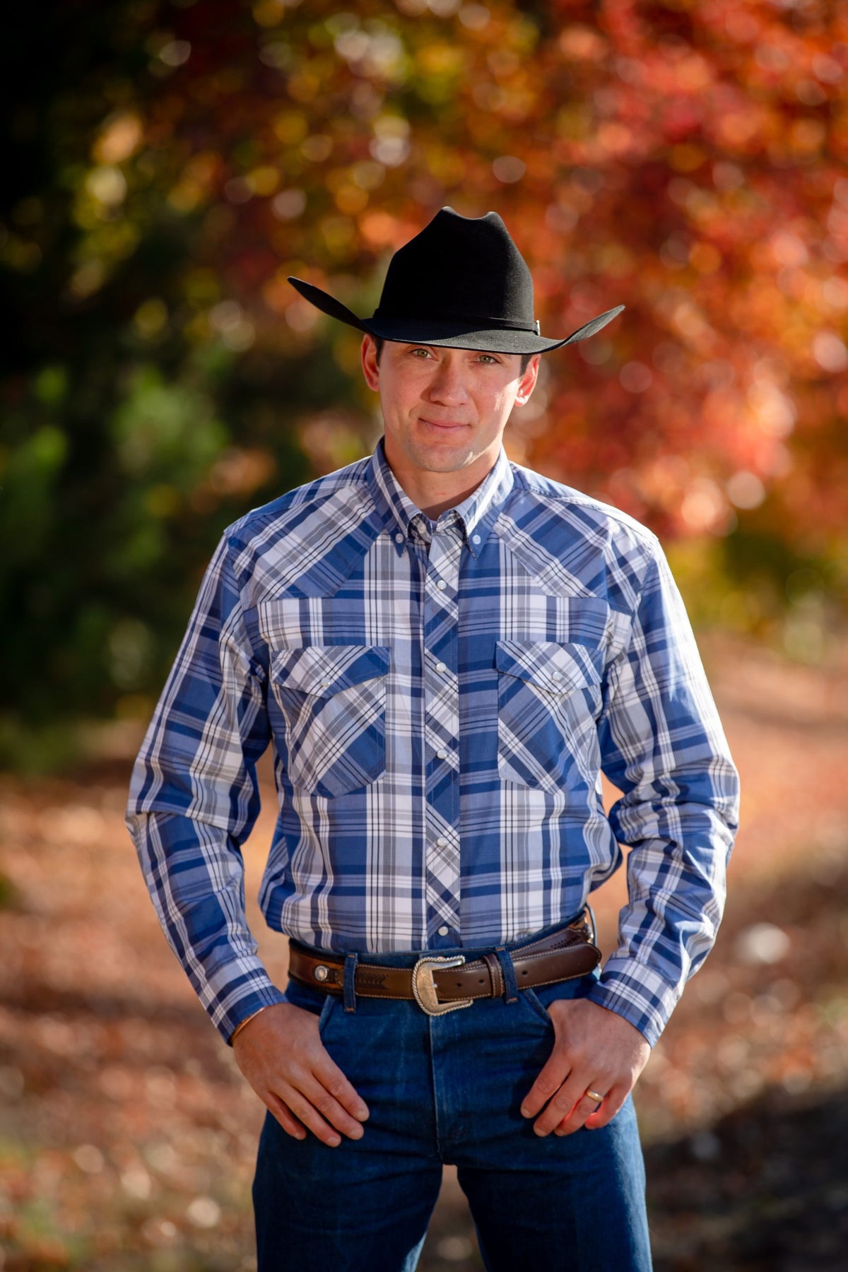 Western Print Long Sleeve Shirts in #1 Green/White