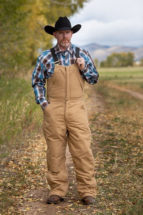 Men's Canvas Bibs in Tan