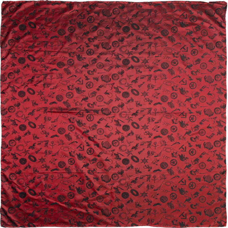 Cowboy Logo Baroque Wild Rag — Scarlet