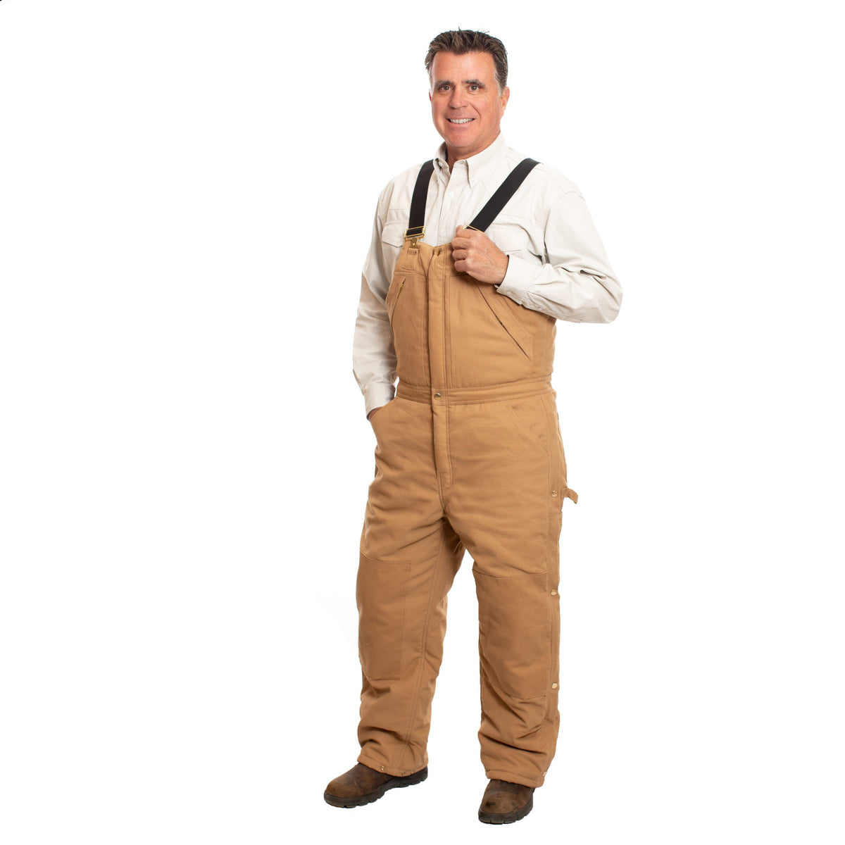 Men's Canvas Bibs in Tan
