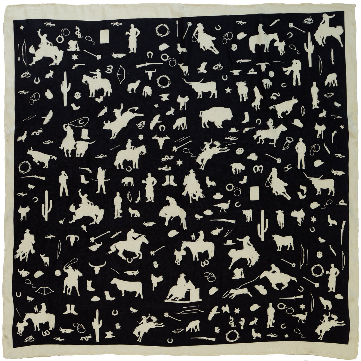 Cowboy Silhouette Wild Rag in Charcoal