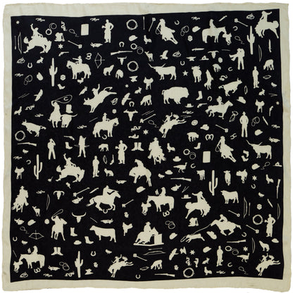 Cowboy Silhouette Wild Rag in Charcoal