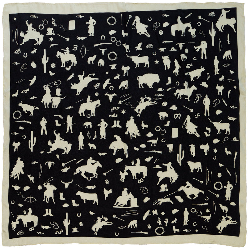 Cowboy Silhouette Wild Rag — Black