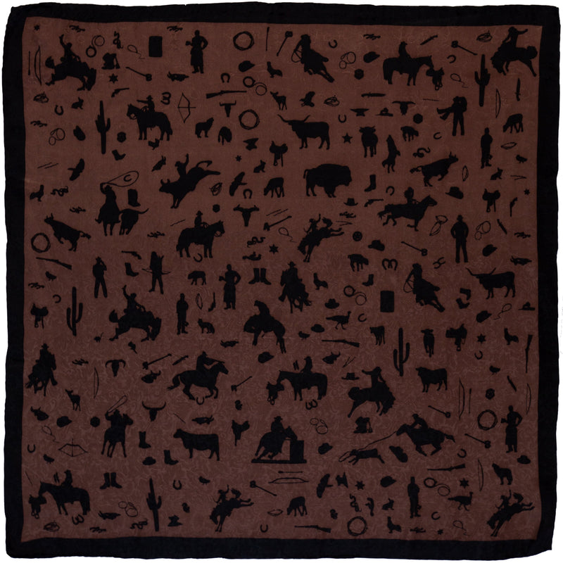 Cowboy Silhouette Wild Rag — Chocolate