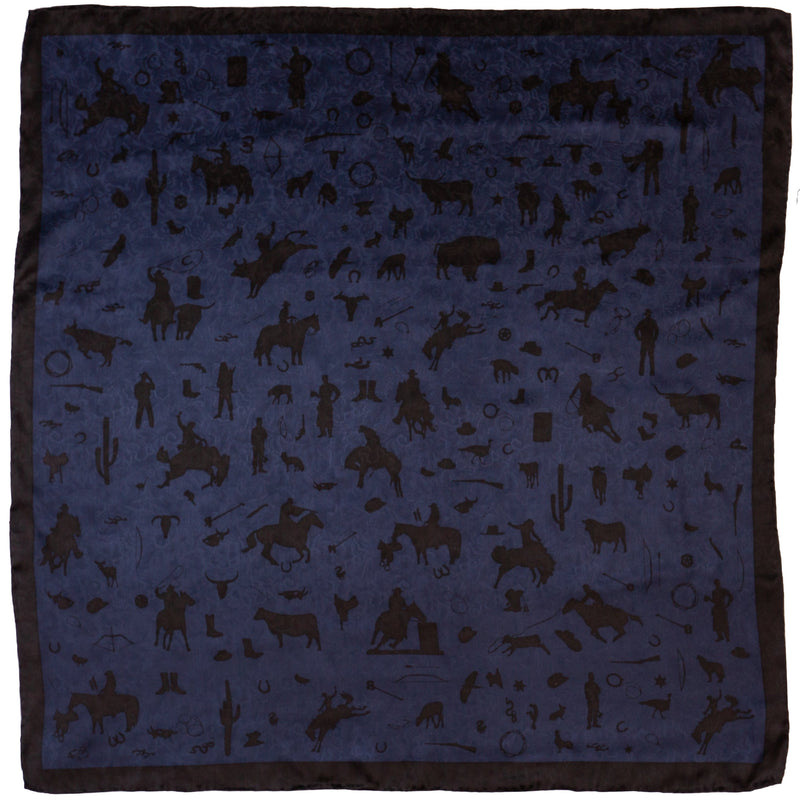 Cowboy Silhouette Wild Rag — Navy
