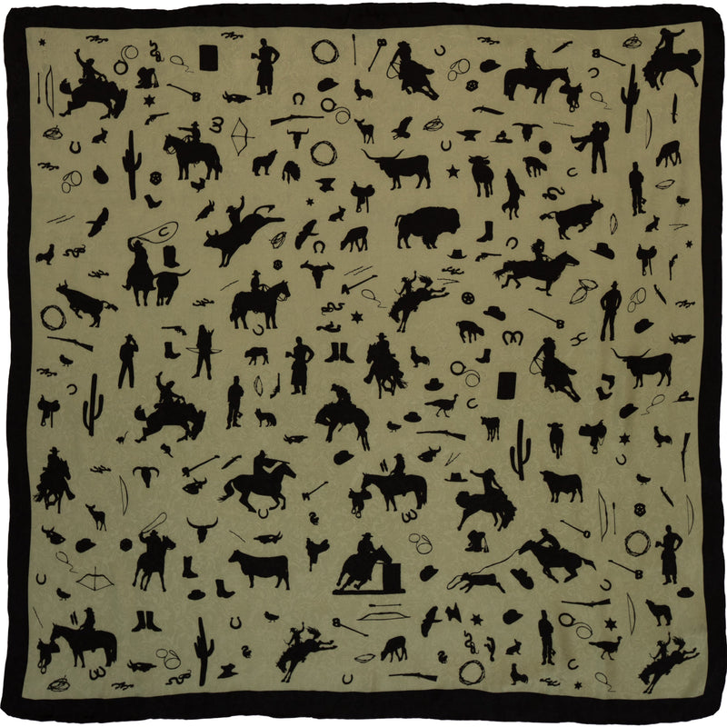 Cowboy Silhouette Wild Rag — Olive