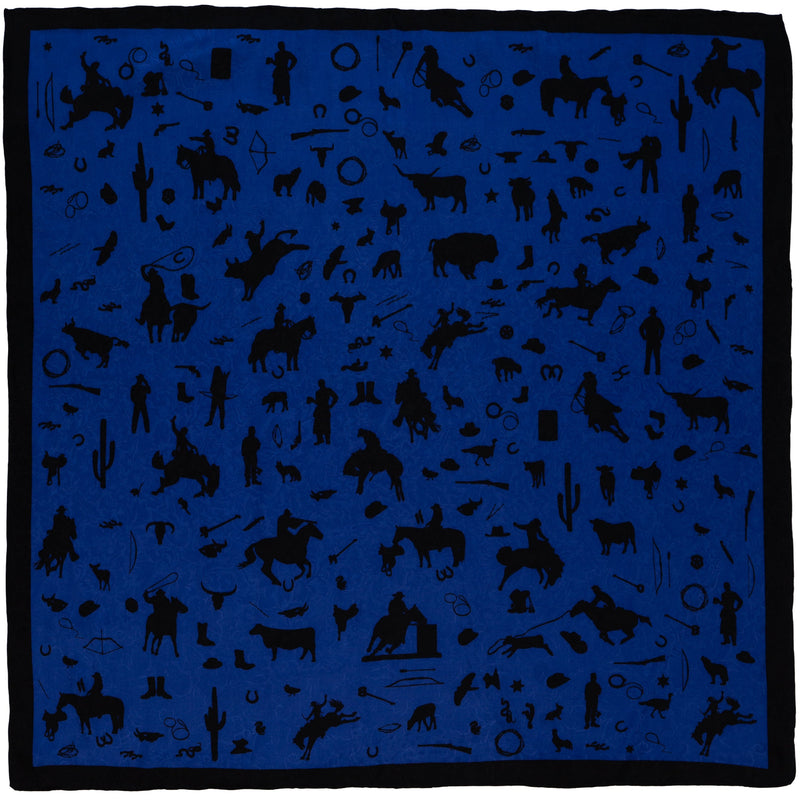 Cowboy Silhouette Wild Rag — Royal