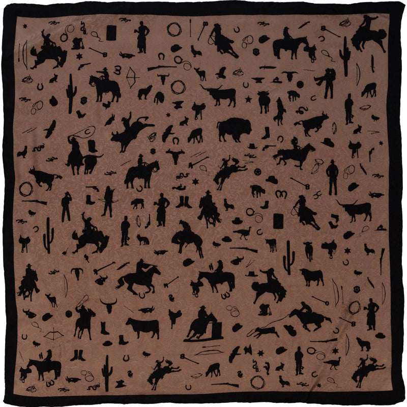 Cowboy Silhouette Wild Rag — Sandstone
