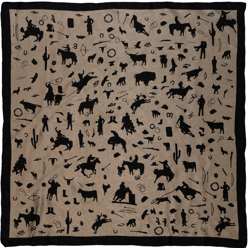 Cowboy Silhouette Wild Rag — Tan