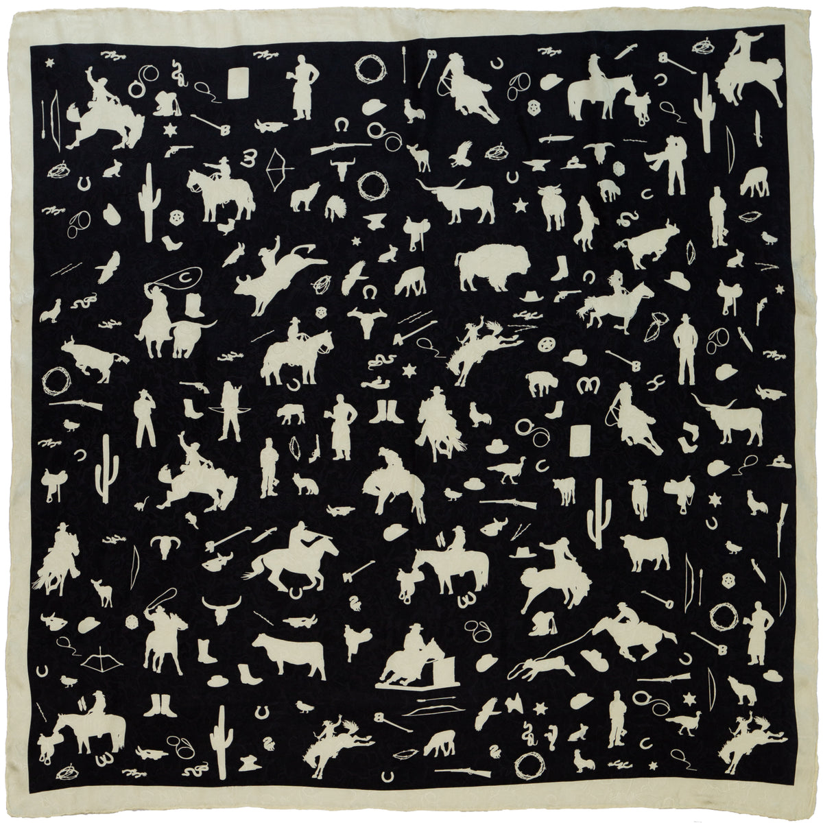 Cowboy Silhouette Wild Rag in Black