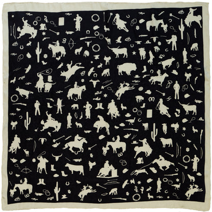 Cowboy Silhouette Wild Rag in Black