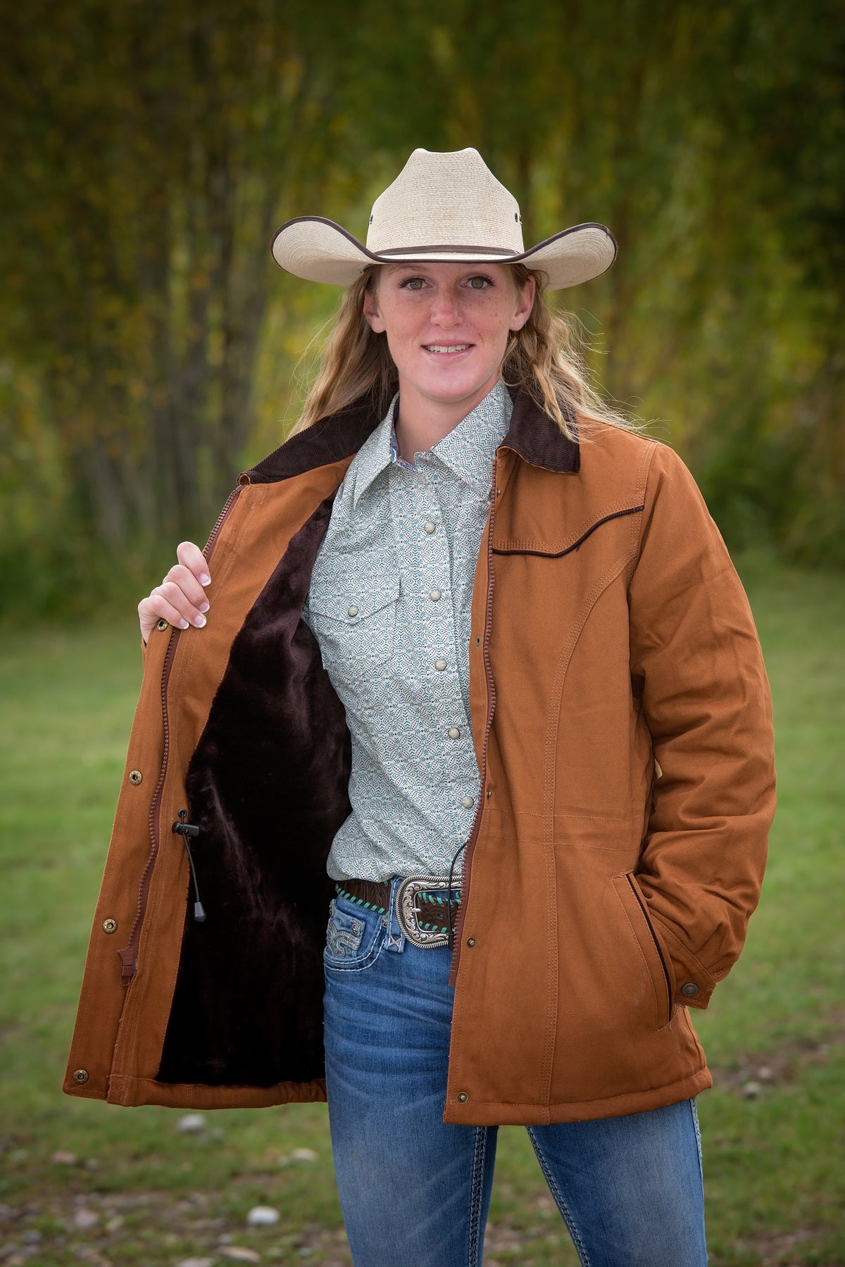 Women's Canvas Ranch Coat in Chocolate