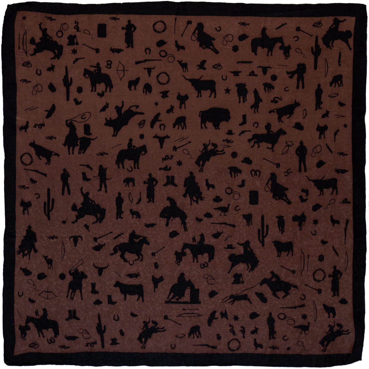 Cowboy Silhouette Wild Rag in Chocolate