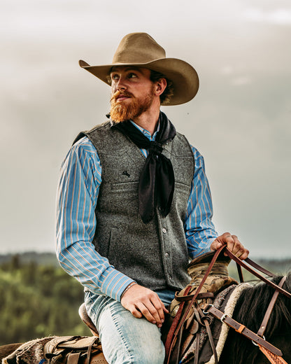 Men's Wyoming Wool Vest in Black