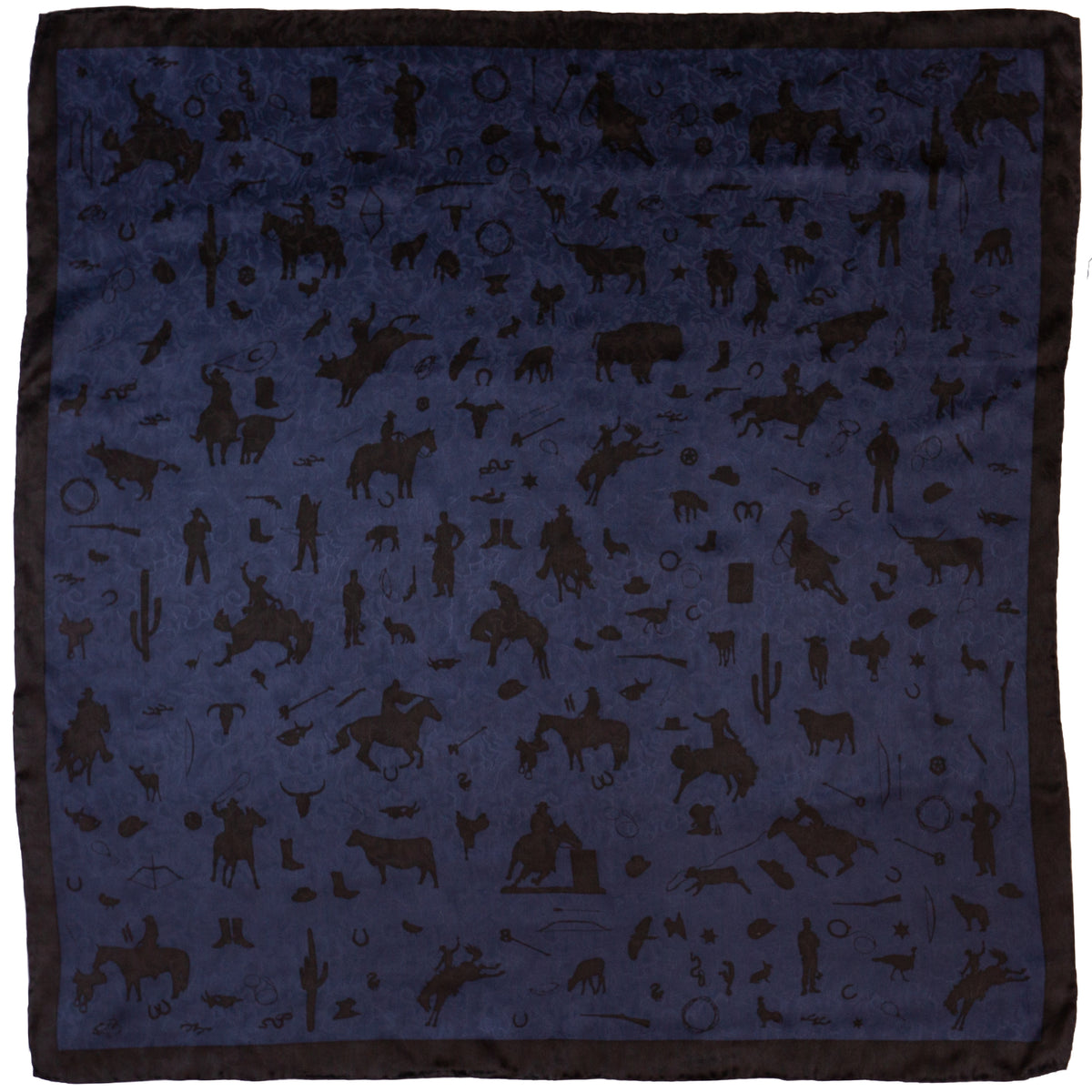 Cowboy Silhouette Wild Rag in Navy
