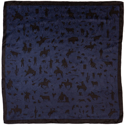 Cowboy Silhouette Wild Rag in Navy