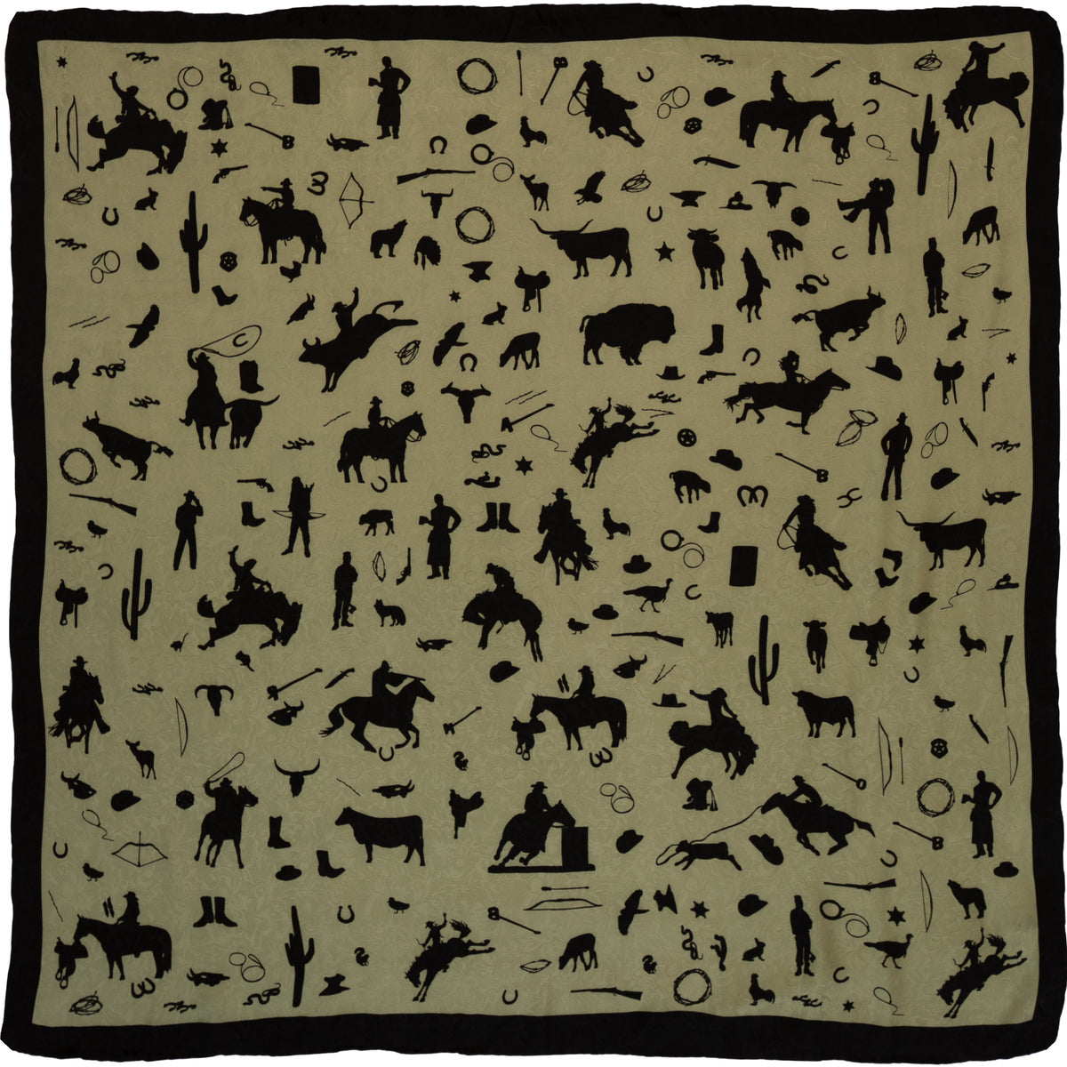 Cowboy Silhouette Wild Rag in Olive