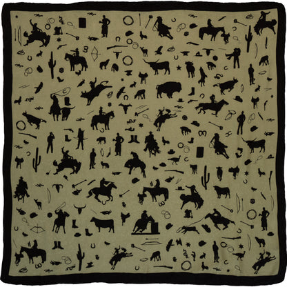 Cowboy Silhouette Wild Rag in Olive