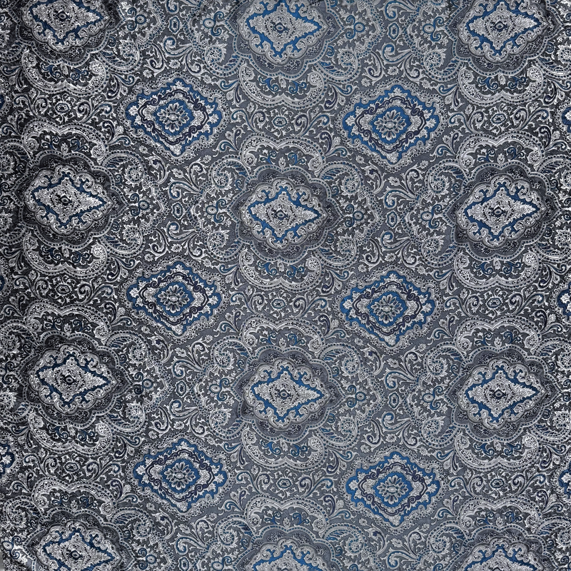 Paisley Silk Wild Rags — Blue/Silver
