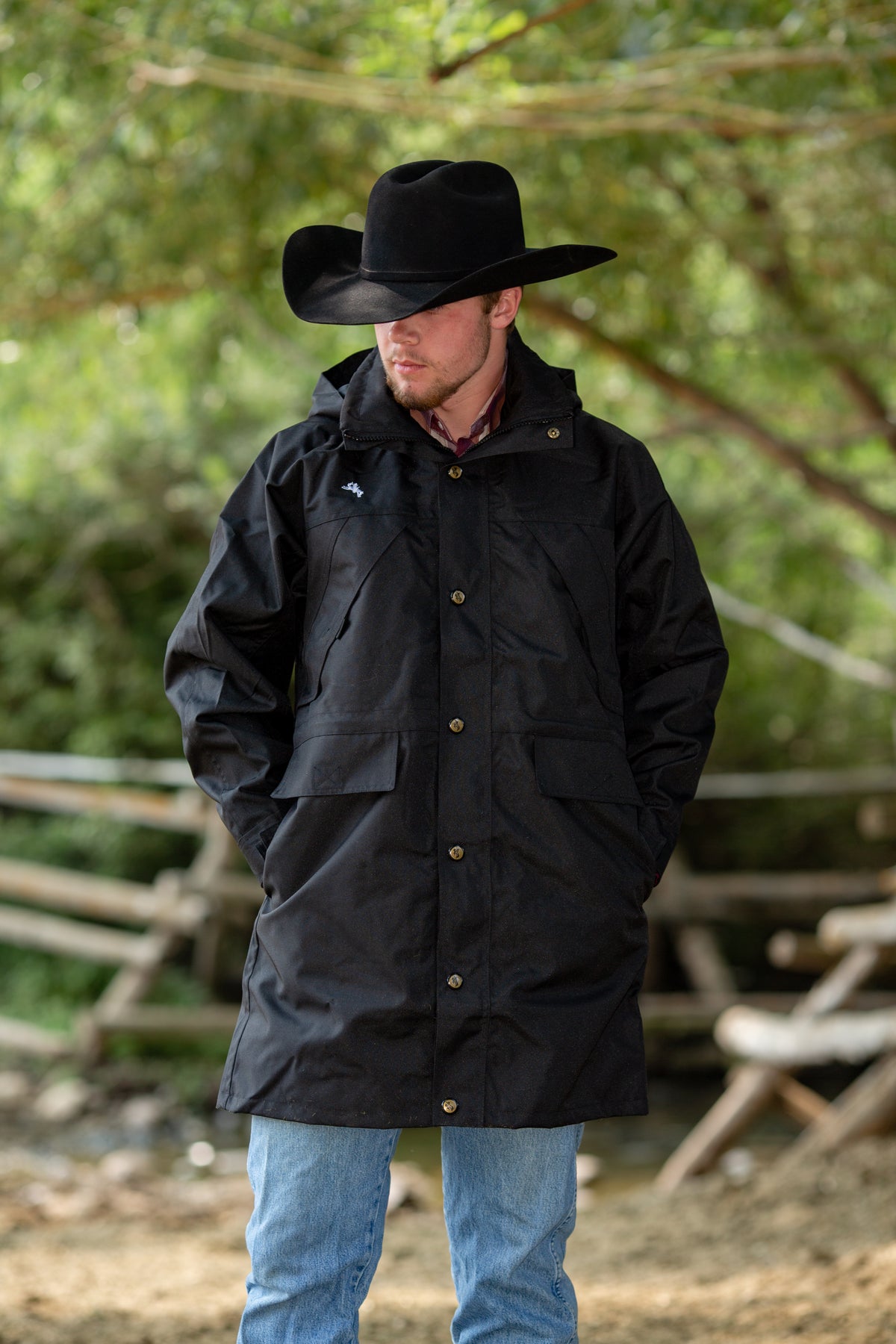 Oxford Rain Slicker in Black