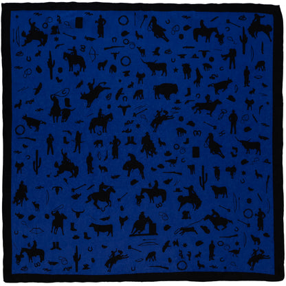 Cowboy Silhouette Wild Rag in Royal