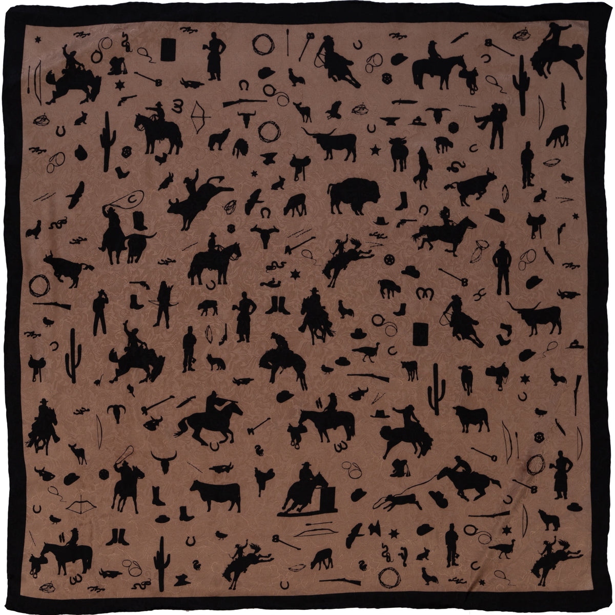 Cowboy Silhouette Wild Rag in Sandstone