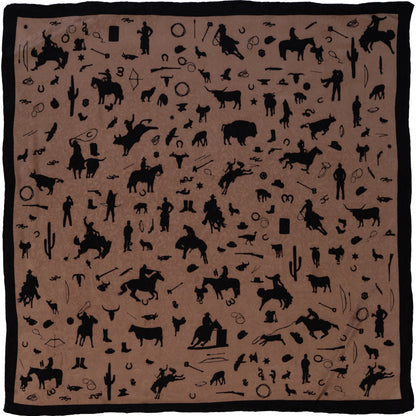 Cowboy Silhouette Wild Rag in Sandstone