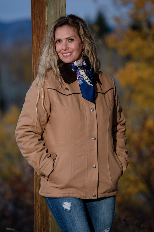 Women's Canvas Ranch Coat in Chocolate