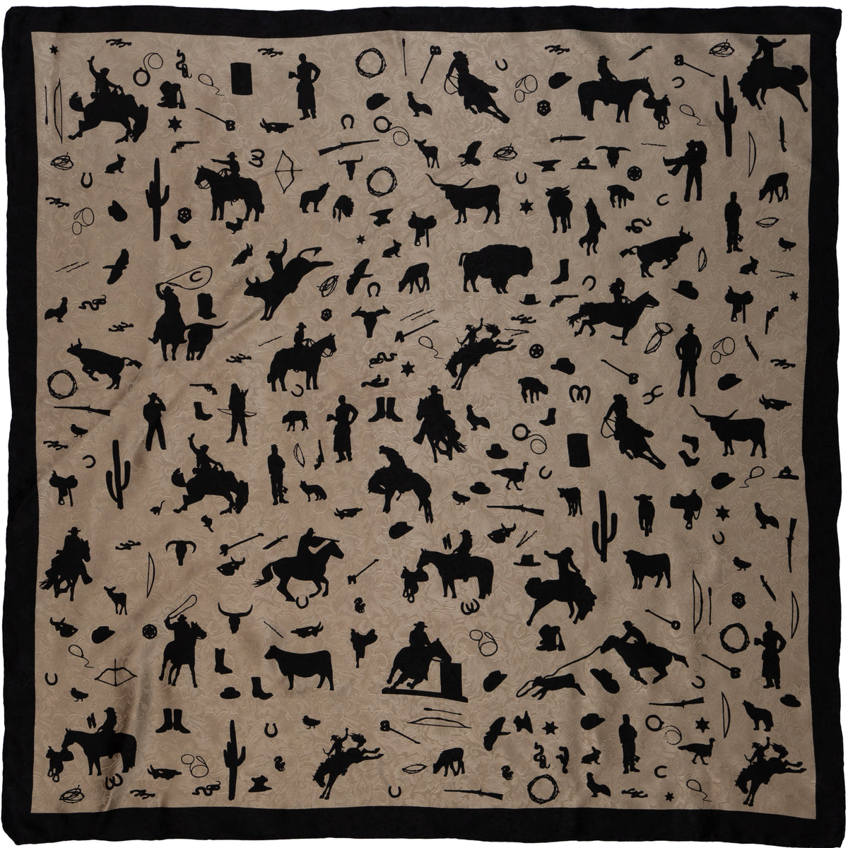 Cowboy Silhouette Wild Rag in Tan