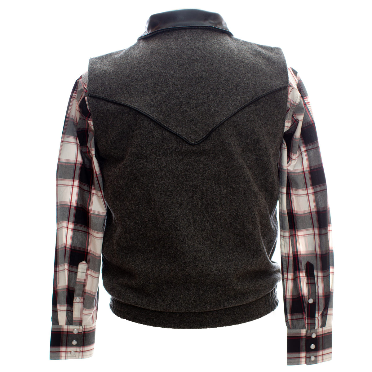 Wool Nevada Vest Charcoal Back