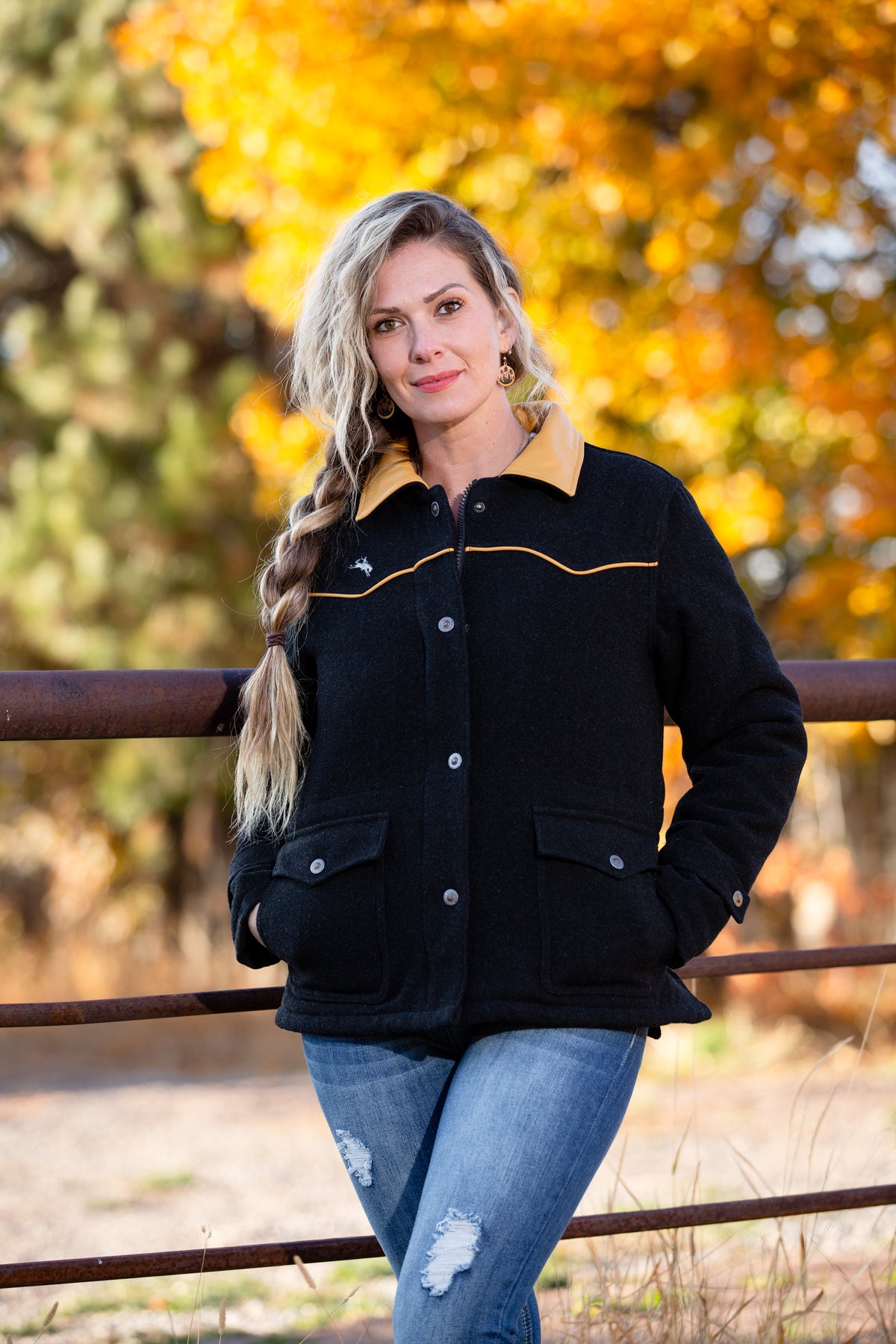 Women's Wool Ranch Coat in Black