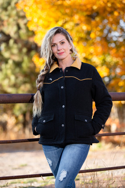 Women's Wool Ranch Coat in Black
