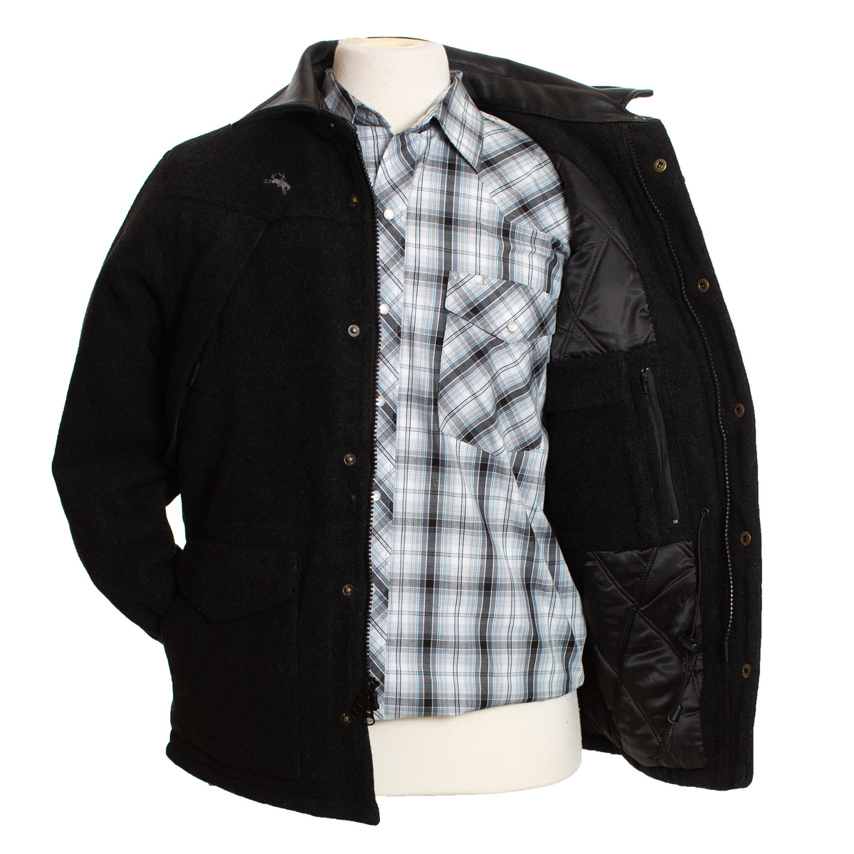 Men's Wool Ranch Coat in Black