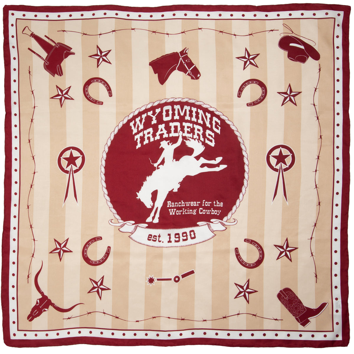 Wyoming Traders 30th Anniversary Silk Wild Rags in Royal Bronc