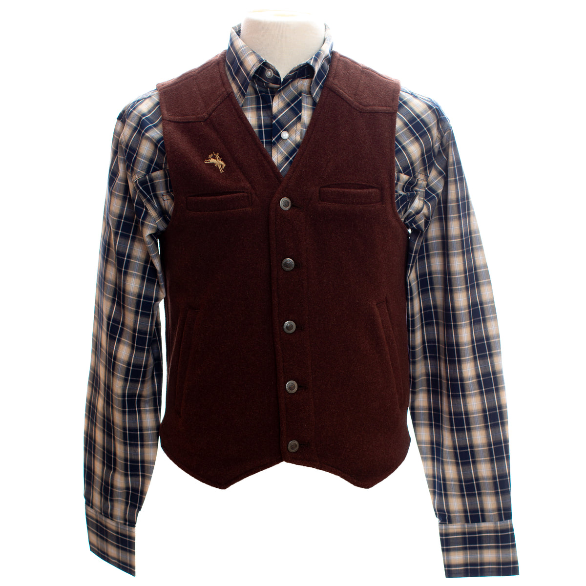 Men's Wyoming Wool Vest in Black