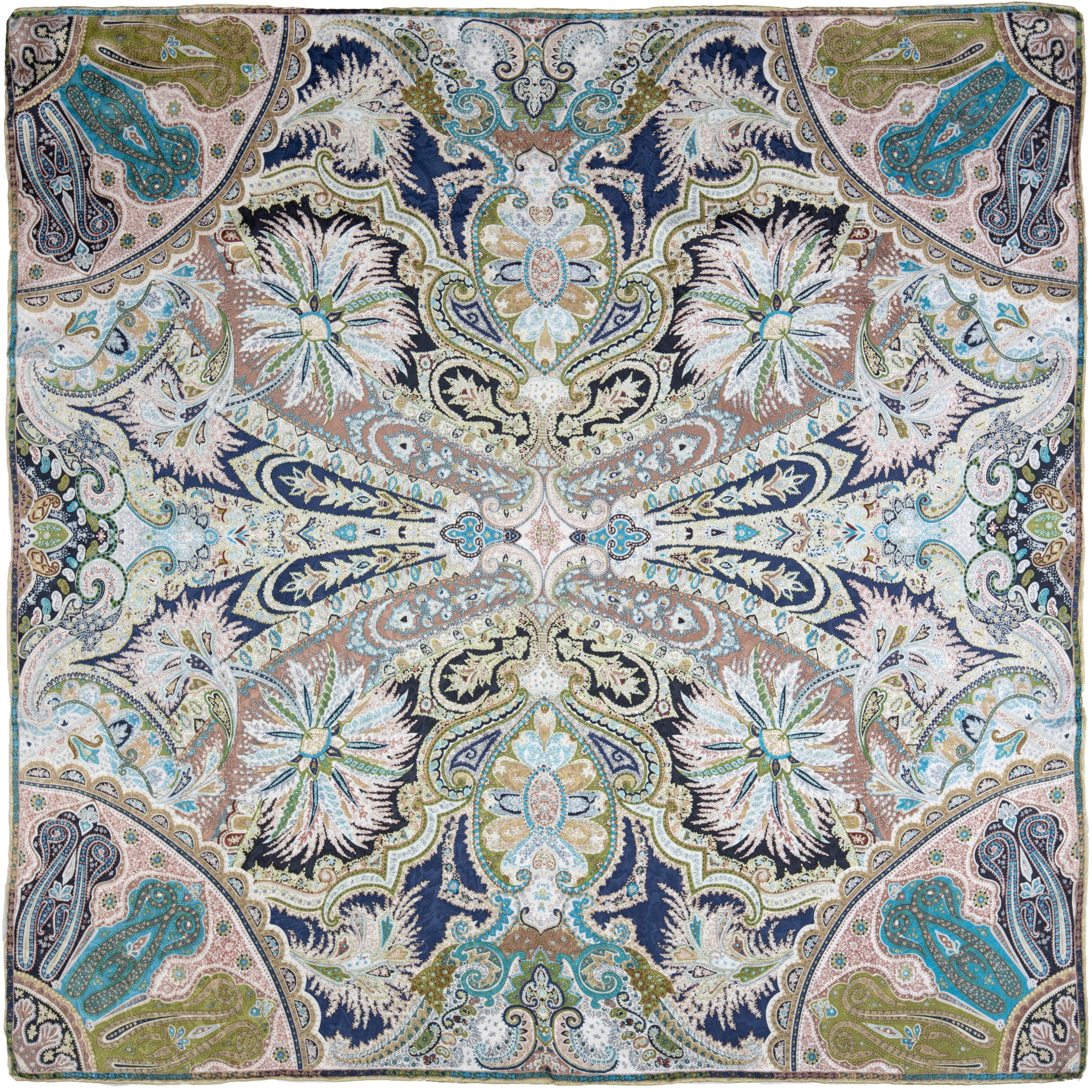 Paisley Sage White Silk Scarf15 Sage White Paisley - Image 1