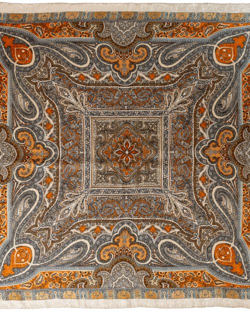 Orange Ivory Paisley