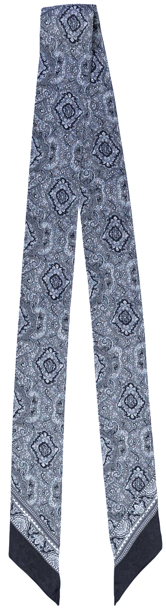SilverBlackTwilly Skinny Paisley Silver Smoke - Image 1